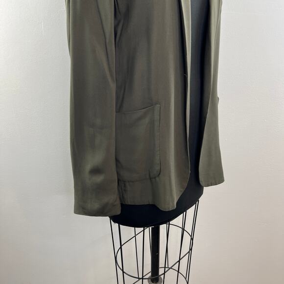 TALULA Green 8 KENT Blazer Open Front Long Sleeve Notch Lapel Single Breasted - Picture 4 of 10